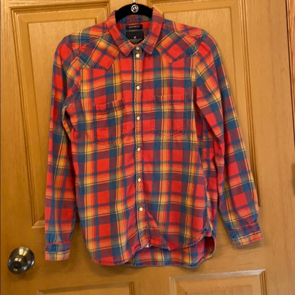 American Eagle Flannel Shirt Boyfriend Fit